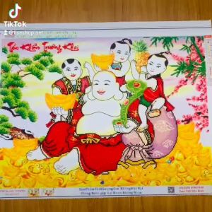 Tranh đính đá PHẬT DI LẠC 80x59cm đã đính df362