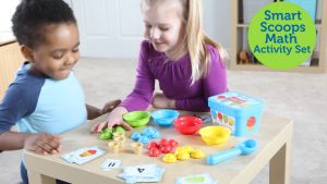 GM Kids (ของแท้ USA พร้อมส่ง 3 - 7 ขวบ) ของเล่นสอนบวกเลข Smart Scoops Math Activity Set (Learning Resources) SM0132