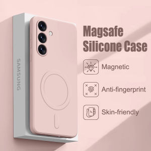 CrashStar MagSafe Soft Silicone Shockproof Phone Case For Samsung Galaxy S25 Ultra S24 Ultra S23 S22 S21 Plus + S23 S21 FE A16 A35 A15 A55 5G A05S Wireless Charging Phone Casing Anti-fingerprint Solid Color Phone Cover Shell