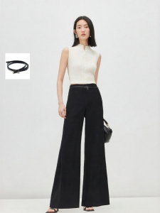 Vero Moda | Detachable Belt Drape Wide Leg Trousers for Women