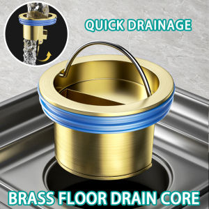 Brass Floor Drain Plug Anti-Odor Insect Proof Plug Sewer Core Backflow Preventer Shower Waste Water Drainer Universal Bathroom Fast Installation