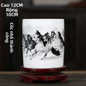 Giá Đựng Bút Sứ Trắng Xanh