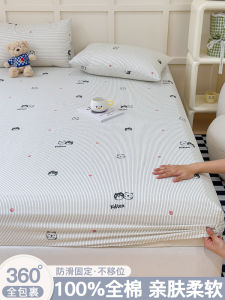 Pure Cotton Bedding Three-Piece Set Full Enclosure Mattress Protector Cover Duvet Quilt Pillow Case for Single Bed Dormitory