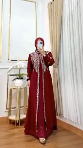Maxy jumbo Usyi/dress kondangan mewah/ dress wanita resmi/dress rok umbrella/baju pesta wanita murah/Gamis jumbo busui LD 110/dress terkini 2025