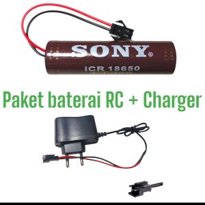 Paket baterai cas RC 6000mAh 3.7V/4.8V + Charger awet tahan lama..