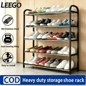 LEEGO 4/5 layer stainless steel shoe rack shoe cabinet storage box student dormitory easy assembly shoe rack storage box