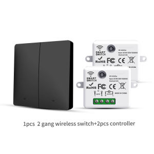 RF433 Wireless Self-Powered Switch Remote Control Wall Panel Button for LED Lamp - No Battery Required