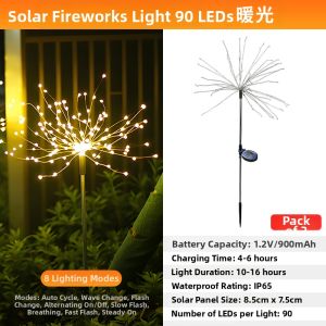 PAIMIJI | Waterproof Solar Dandelion Firework Garden Light
