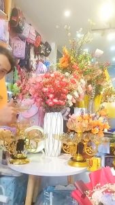 Khay Đựng Mứt Bánh Kẹo Hoa Sen 6 Cánh Xoay 360 Độ Mạ Vàng Đồng Tráng Gương Cao Cấp Sang Trọng Đẳng Cấp