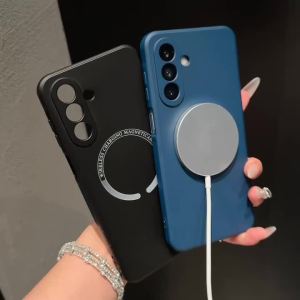 Liquid Silicone Case For Samsung S26 S25Edge S23 S21 S24FE S22 Ultra Plus A57 A17 A37 A56 A55 A54 A26 For Magsafe Magnetic Cover
