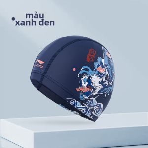 Li-Ning | Mũ Bơi Thời Trang Chống Nắng Thấm Dầu Dài Tóc Bảo Vệ Tai Người Lớn