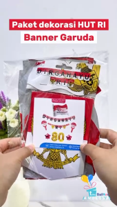 Paket Dekorasi Dirgahayu Ri Banner kertas garuda / aksesoris dekor hut ri / paket 17 agustus
