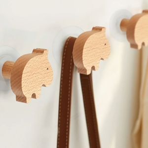 【Woody】 Creative Wooden Wall Hook Star Moon Shaped Key Bag Hook Coat Rack Punch-free Hook Wall Hanger Kids Room Decorative Hook