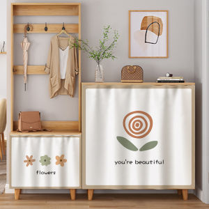 Cabinet Shade Curtain Punch-Free Open Cabinet Door Shoe Rack Sundries Rack Ugly Curtain Bookcase Curtain Dustproof Curtain
