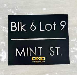 Stainless steel Modern Home address plate hairline/Matte black