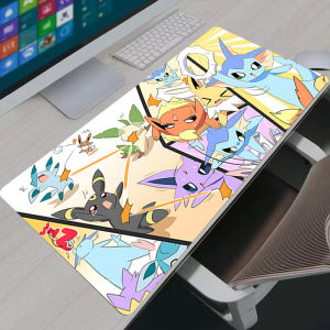 Bandai | Mouse Pad Kawaii Eevee PC Accessories Gamer Cabinet Mousepad Anime P-pokemon Keyboard Rug Laptop Gaming Rubber Desk Mat