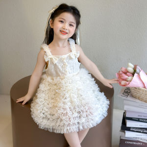 Sleeveless Mermaid Scale Sequin Net Mesh Pearl Decorated Dress
