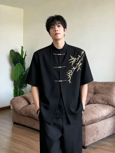 Traditional Chinese Style Embroidered Mens Suit