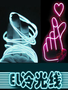 Ultra-Thin round LED Cold Light Glowing Tape Battery-Operated Model Lamp Wire DIY Material Creative Festive Decorative Light