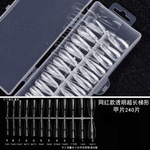 For Nail Beauty Salon HSM Genuine Goods 240 Pieces Ultra-Thin Seamless Wear Nail Full Stickers Semi-Nail Sticky Two Use Polishing-Free Fake Nail Tip