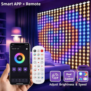 Music Fairy Curtain Light 400 LED Bluetooth Window Party Wedding Birthday Festival Decor Remote Timer Brightness Setting