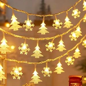 1PC 1.5M/3M Christmas battery box snowflakestarChristmas treedeer mixed light stringChristmas decorationused for partyroom