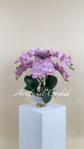 กระถางกล้วยไม้ประดิษฐ์ จัดรอบด้าน ดอกไม้ปลอมสวยๆตกแต่งบ้าน