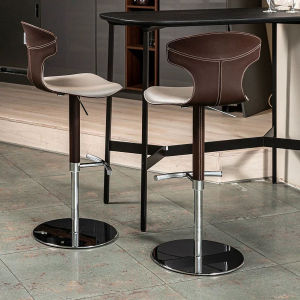 Modern Minimalist Scandinavian Style Stainless Steel Bar Stool Adjustable Height Rotating Home Use Bar Island Counter Chair