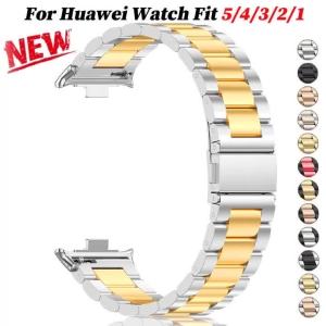 Stainless Steel Strap ForHuawei Fit 5 4Pro Metal Luxury Band Replacement Watchband For Huawei Fit5 4 3 2 1 Sport Bracelet Correa