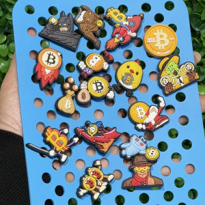 16-100pcs Money Bitcoin Designer Style Shoe Charms DIY for Crocs-Style Fashionable Personalized Shoe Accessories Christmas Gifts