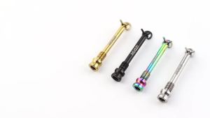MUQZI 2pcs Titanium Bolts Bicycle Disc Brakes Caliper Lightweight Mounting Screws Road MTB Disc Brake Pad Bolts with Fixing Clip