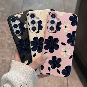 Flowers Pattern Lychee Texture Phone Case for Samsung A57 5G A56 A55 A54 A37 A36 A35 A26 A17 A16 A15 A07 A06 Cover
