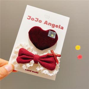 Girls Hair Accessories Red Butterfly Knot Hair Clips Baby Side Bangs Clips Childrens New Year Festive Hairpins Toddler BB Clips