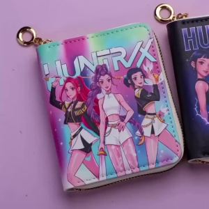 Bandai | Anime Nữ Ví Ngắn Da PU Đa Khe Cắm Thẻ Nhỏ Dây Kéo Ly Hợp Ví Đựng Tiền Xu Nữ Cosplay Phụ Kiện