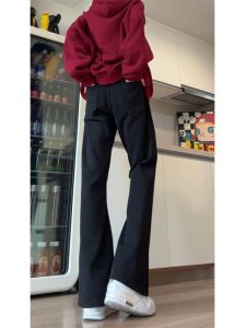 Slim Fit Straight Leg Jeans Mens Black Bell Bottom High Street Cleanfit Slimming Long Trousers Spring Autumn Casual Jeans