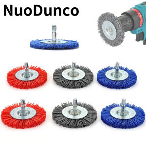 Nylon Abrasive Brush Grit 80/120/240 Flat Abrasive Wheel Brush 1/4" Shank for Drill Rotary Tool Remove Rust/Corrosion/Paint