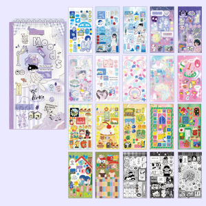 Mr.paper | Mr.Paper 20 Sheets/Book Kawaii Cartoon Sticker Book Cute Korean Style Decorative Stickers for Scrapbooking Journaling & DIY