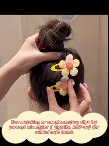 2PCS New Flower Hair Clip Simple BB Clips For Kids Girls Hairpins Fresh And Cute Hair Accessories