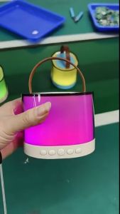 Portable Rechargeable K52 RGB LED Light Atmosphere Wireless Bluetooth Speakers with Microphone Karaoke KTV Speaker Set