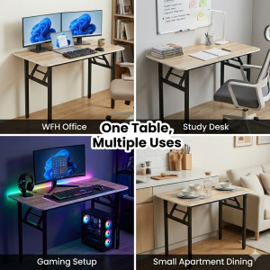 APTO Heavy Duty Foldable Table Dining Table/Office Table/Study Table Folding Computer Desk Folding Table For Desktop Room