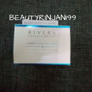 Rivera Endless Bright Fairness Glow Night Cream 30gr/krim malam pencerah wajah BPOM/krem malam anti aging/krim malam anti penuaan dini/Night Cream anti flek hitam/krim malam anti noda hitam/anti bintik hitam/krem pelindung sinar UV
