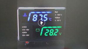 LCD VOLT & TEMP GAUGE 16MM SUHU AIR DAN BATTERY METER FOR ALL LORRY TRUCK BUS