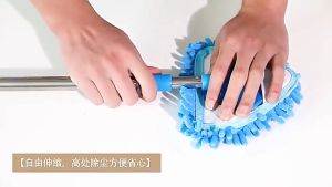 Lazy Triangular mop telescopic rotating dust cleaning 180° Portable Household Cleaning rotatable adjustable Applicable to dead corner bathtub toilet surface and back ceilingKitchen Glass Tile Window