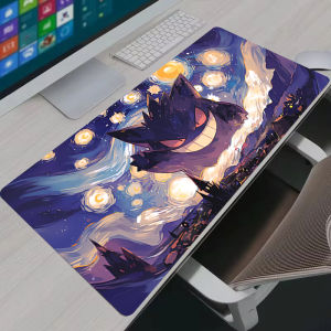 Bandai | Mouse Pad Gengar Computer Laptop Accessories Anime Keyboard Mouse Mat Large Mousepad Gamer Desk Mat Pokemon Pikachu Mouse Pads