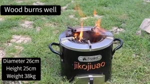 26cm Portable Stainless Steel Rocket Stove Wood Charcoal Dual‑Fuel Outdoor Cooking Stove with Removable Ash Drawer & Side Carry Handles for Camping Backyard BBQ Picnic Survival Emergency Off‑Grid Prep Fogon de Carbon para Cuba