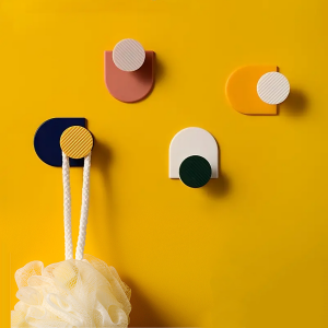 Creative Colored Adhesive Wall Hook for Household Simple No-Punching Strong Wall Coat Hook