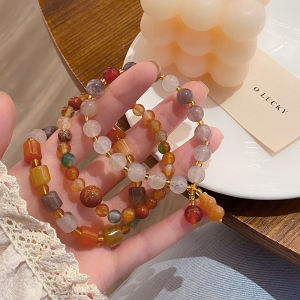 สร้อยข้อมือหยกทองสไตล์เรียบง่าย สไตล์นักเรียน สร้อยข้อมือหยกทองสำหรับผู้หญิง ลูกแพร์ สร้อยข้อมือเพื่อนที่ดีที่สุด สไตล์ชาติพันธุ์ย้อนยุค