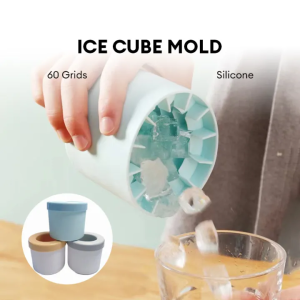 Silicone Ice Cube Mold 60 Grids Ice Cube Tray Round Ice Bucket Refrigerator Freeze Ice Maker Creative Ice Cube Mold Space Saving