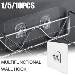 1/5/10Pcs Double Sided Strong Adhesive Wall Hook Self-adhesive Hanger Hook Organizer