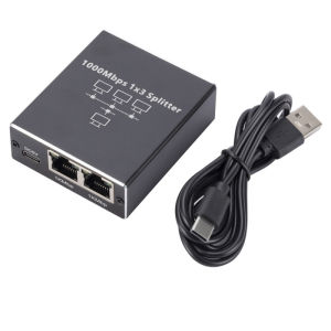 1000Mbps Ethernet Splitter Adapter LAN Extender RJ45 1 to 3 Network Splitter 1-in 3-out Works For TV Computer Router Laptop PC